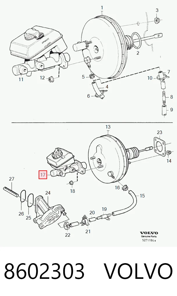 Циліндр головний гальма (Гідротормоз) Volvo 850 седан (LS) (1991 - 1996) ціна, від 104.33 USD