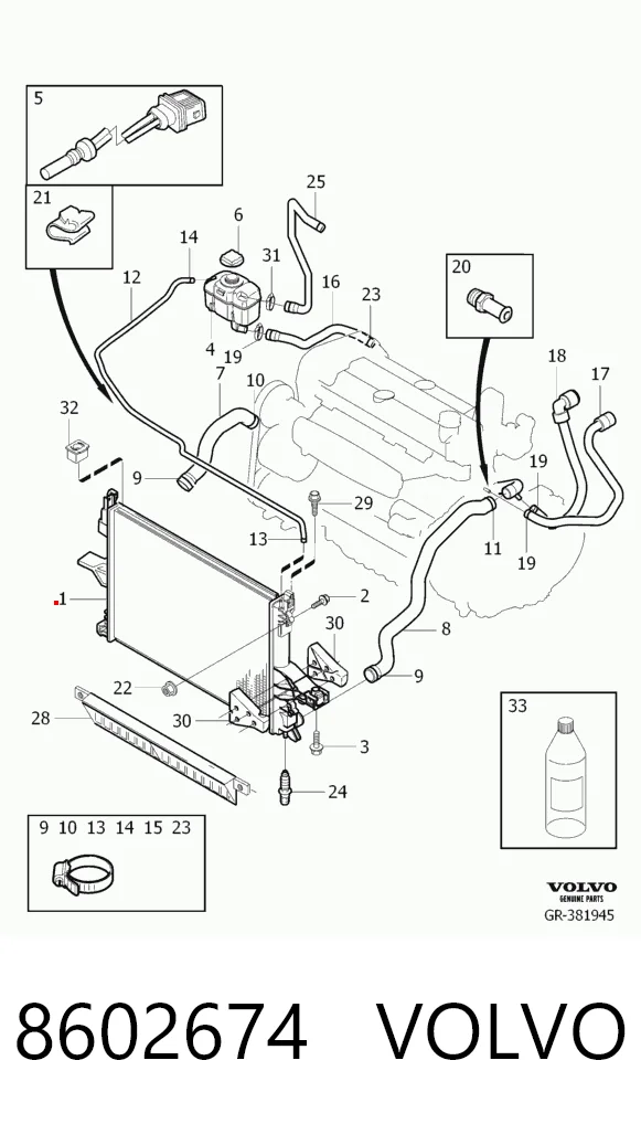 8602674 Volvo Радіатор охолодження двигуна