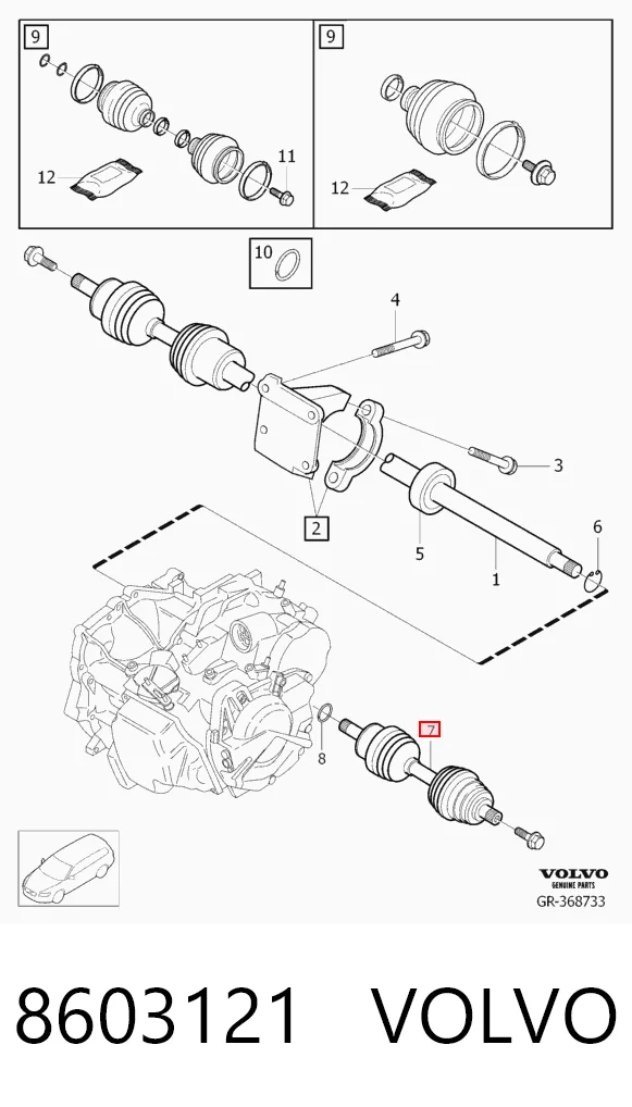 8603121 Volvo Привід лівий