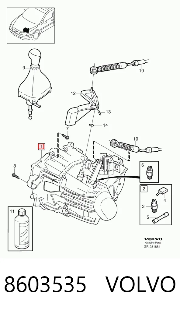 КПП в зборі Volvo S60 I