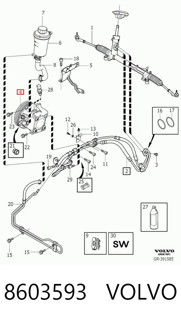 8603593 Volvo Насос гідропідсилювача