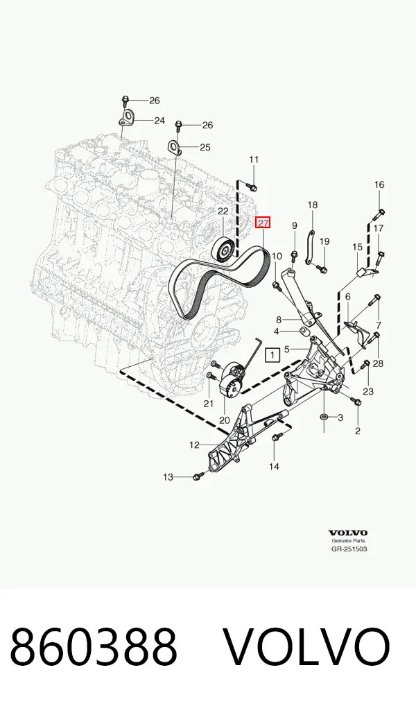 860388 Volvo Поліклиновий ремінь