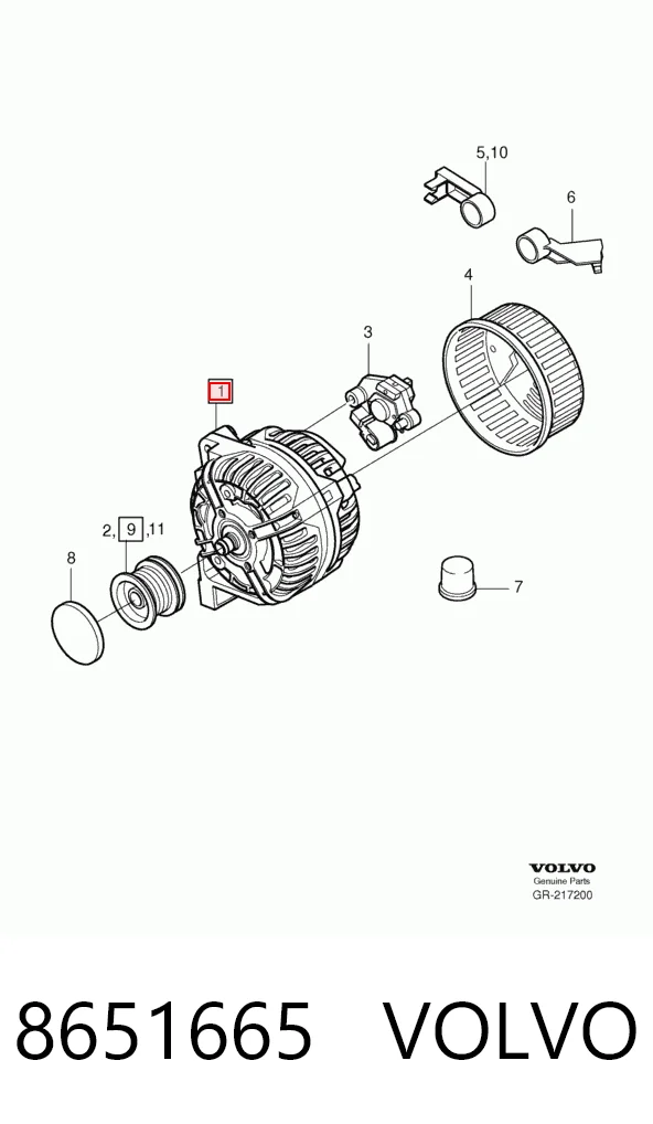 8651665 Volvo Авто генератор