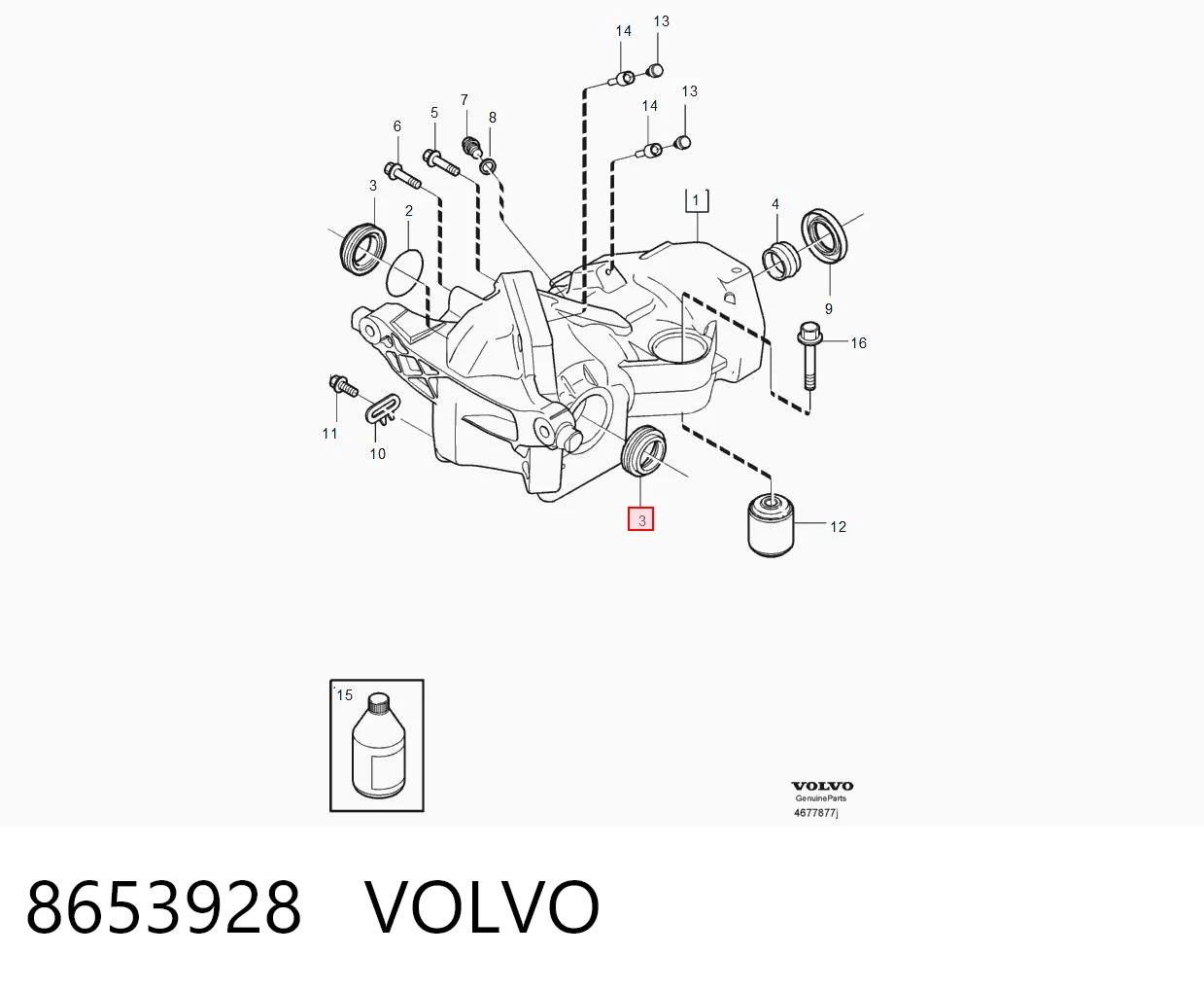 8653928 Volvo Сальник редуктора заднього моста