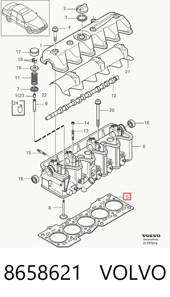 Прокладка ГБЦ Volvo S70 седан (LS, LT) (1997 - 2000) ціна, від 37.08 USD