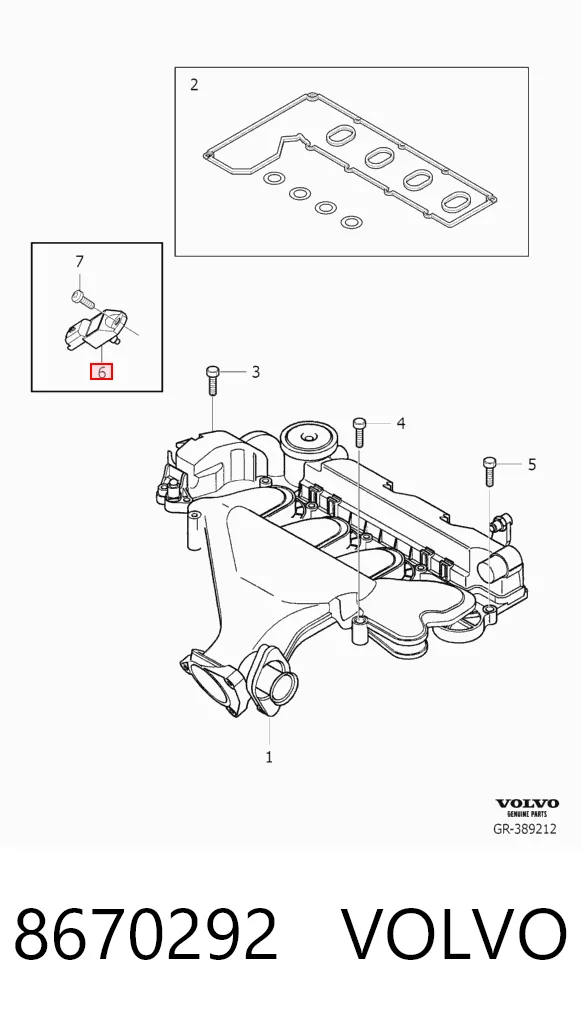8670292 Volvo Датчик наддува