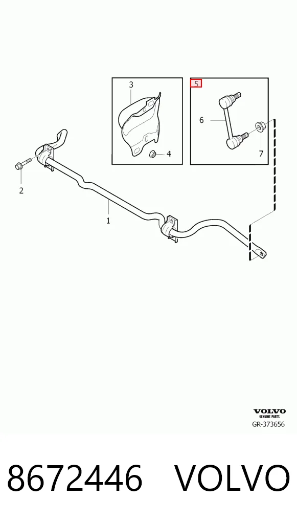 8672446 Volvo Тяжка стабілізатора, заднього