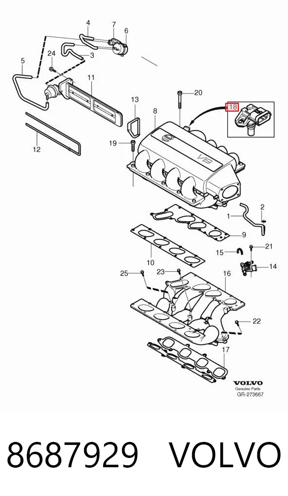 8687929 Volvo Датчик наддува