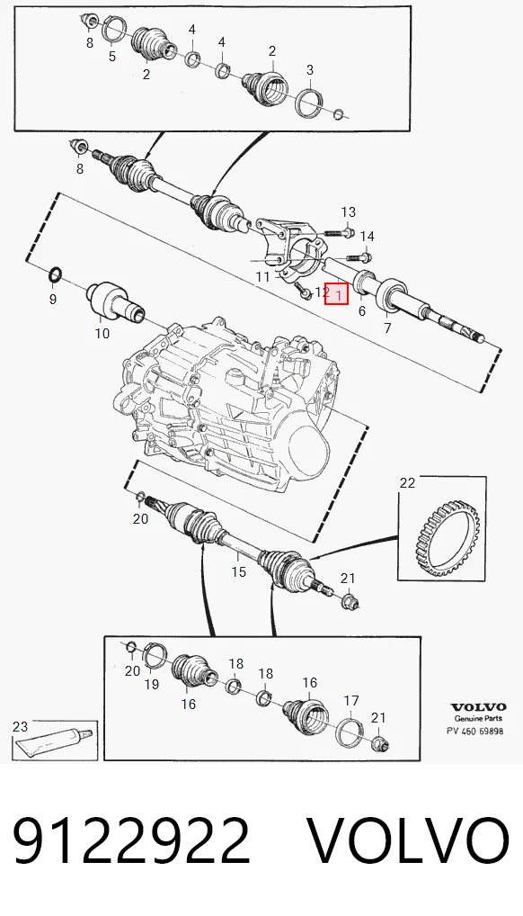 Піввісь передня, права Volvo 850 седан (LS) (1991 - 1996) ціна, від 184.29 USD