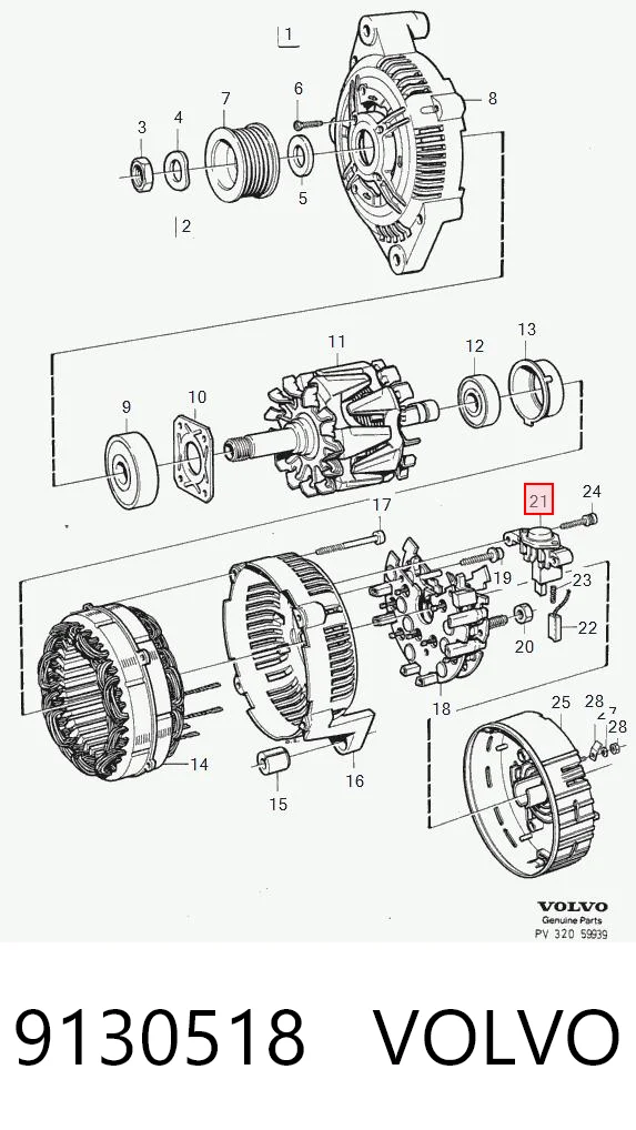 9130518 Volvo Реле-регулятор (напруги)
