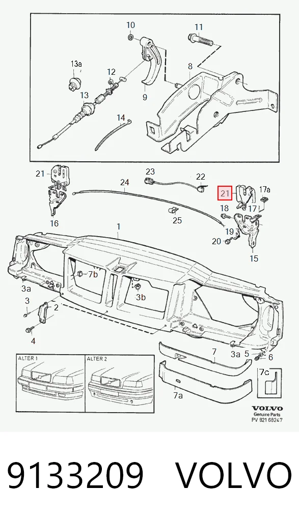Замок капота Volvo 850 седан (LS) (1991 - 1996) ціна, від 22.65 USD