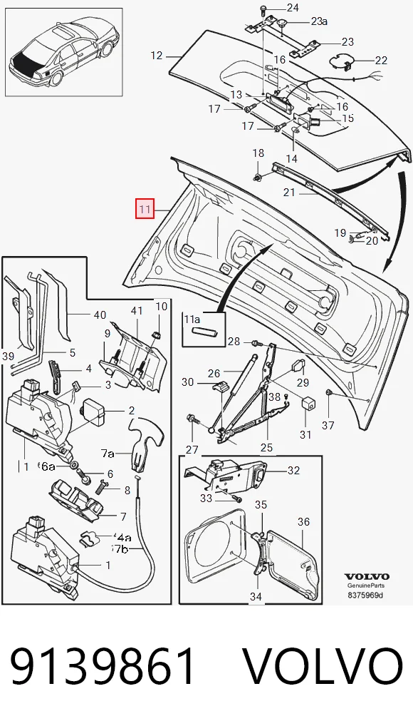 Купити Кришка багажника Volvo S80 I TS, TH, KV
