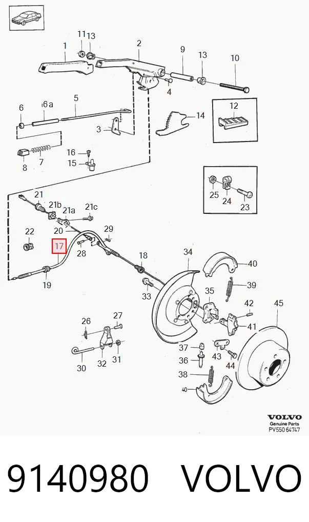 Купити 55437873 Pro-parts Трос ручного гальма задній, лівий
