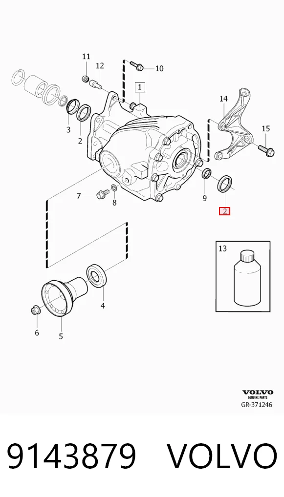 9143879 Volvo Сальник редуктора переднього моста