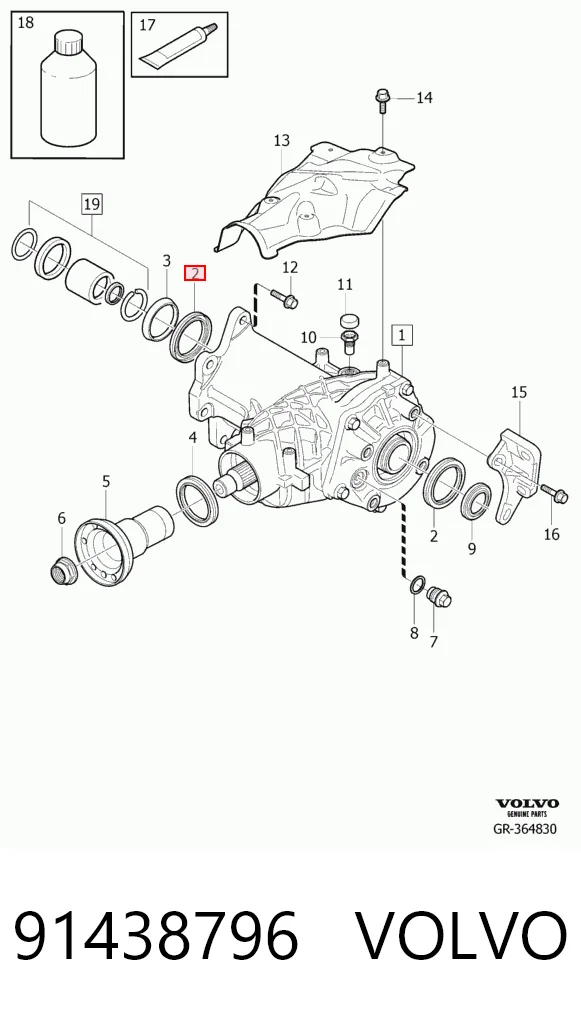 91438796 Volvo Сальник редуктора переднього моста