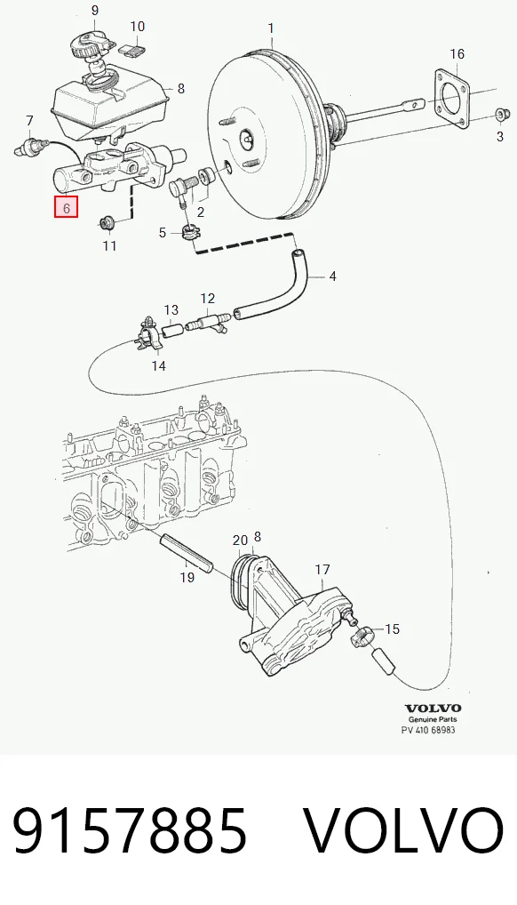  Головний гальмівний циліндр Volvo S70 