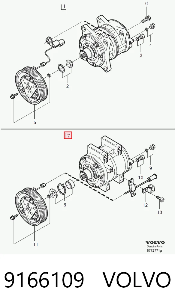 9166109 Volvo Компресор холодоагенту