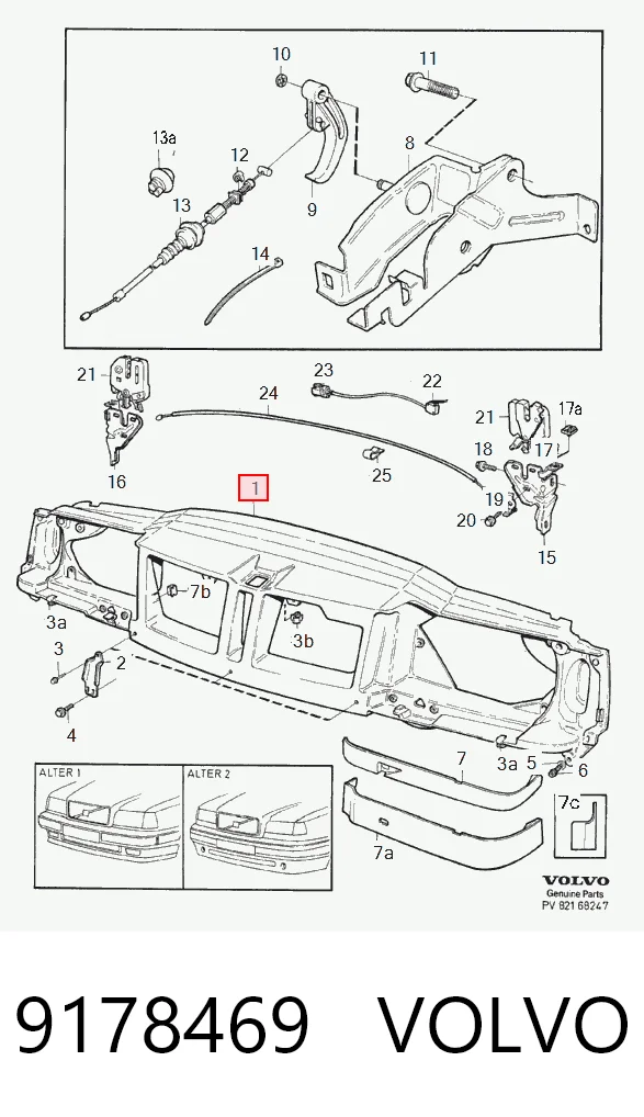Панель передня Volvo 850 седан (LS) (1991 - 1996) ціна, від 214.57 USD