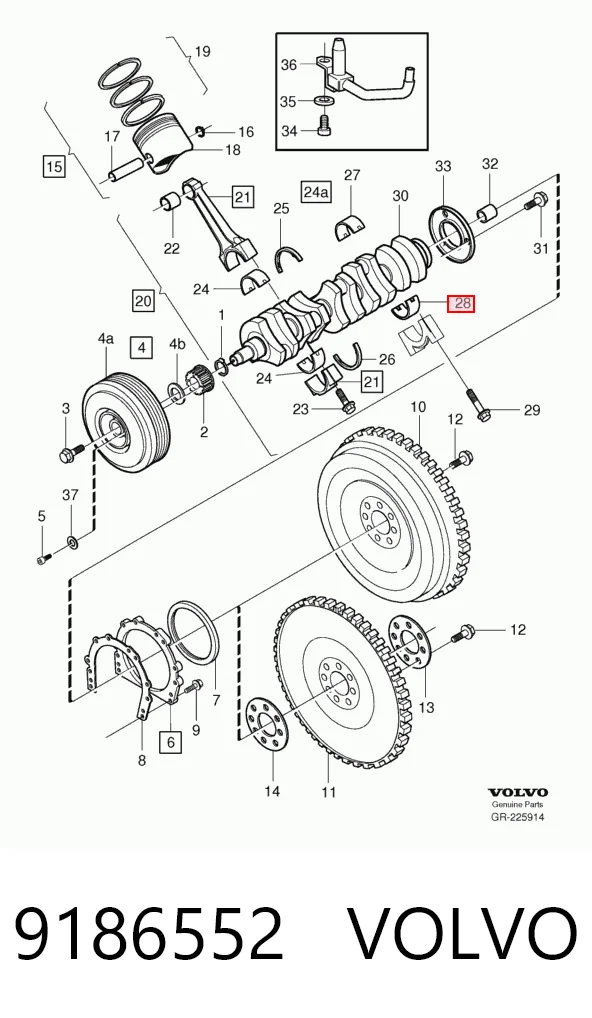 Купити M7393STD AE Вкладиші колінвала, корінні, комплект, стандарт (STD)