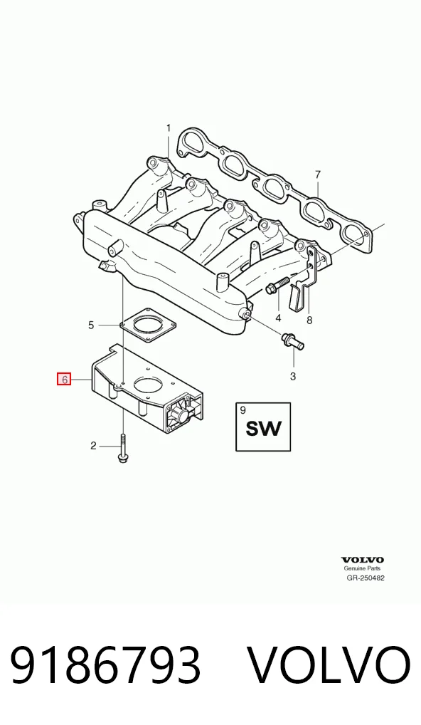 9186793 Volvo Дросільна заслінка в зборі