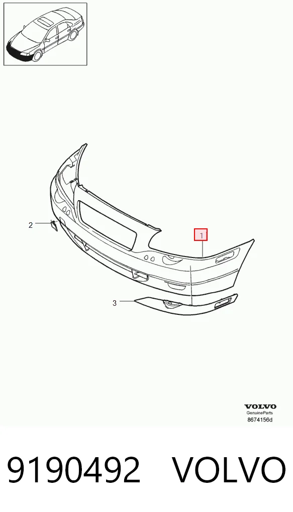 Бампер передній Volvo S80 I