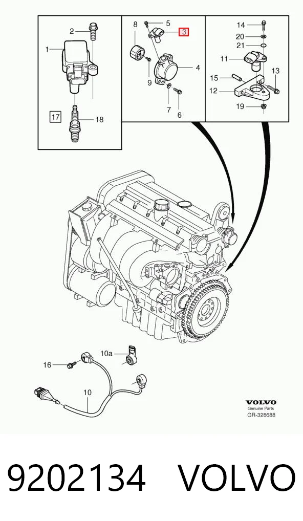 9202134 Volvo Датчик розподільного вала
