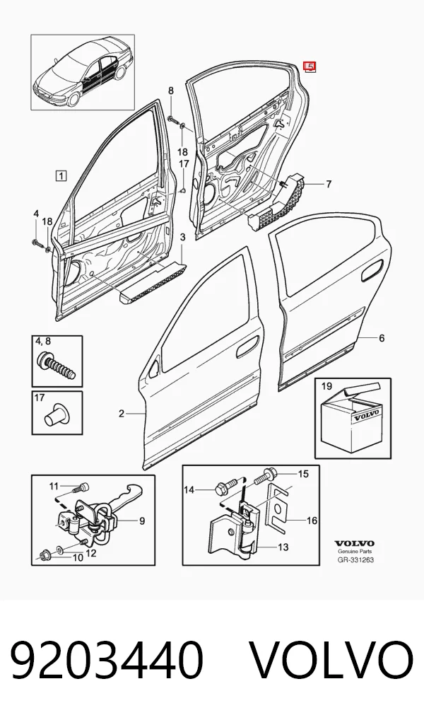 Купити Двері задні, праві Volvo S60 I RS, RH