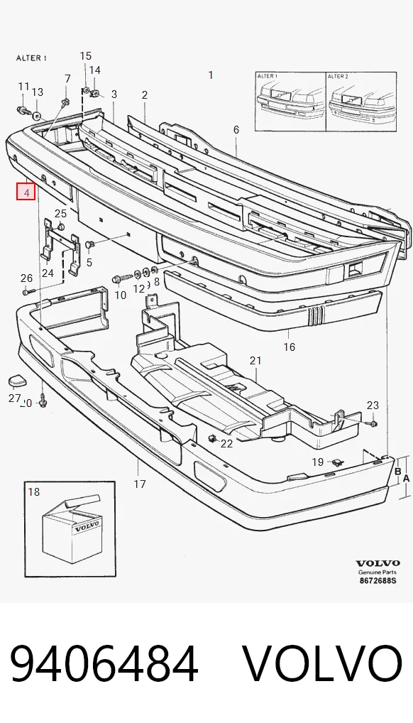 Купити Передній бампер Volvo 850  LS