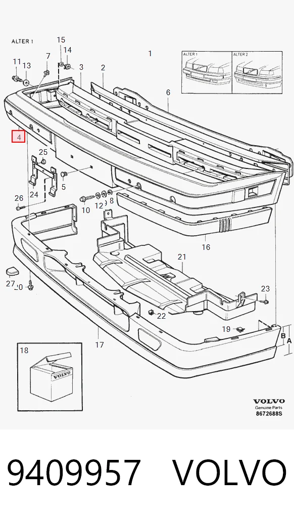 Купити Передній бампер Volvo 850  LS