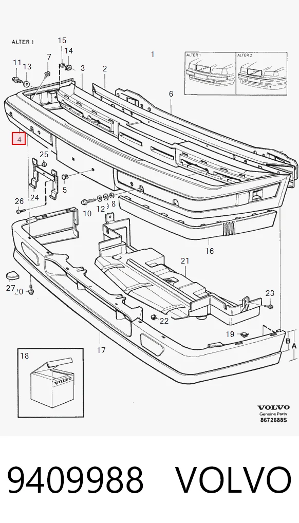Купити Передній бампер Volvo 850  LS