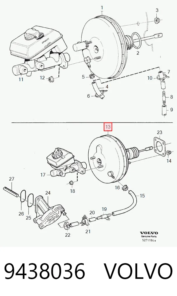 Підсилювач гальм вакуумний на Volvo 850  LS