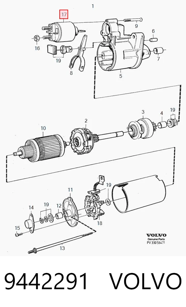 9442291 Volvo Тягове реле стартера