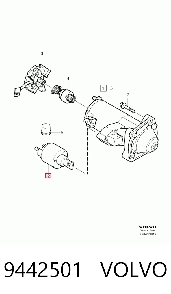 9442501 Volvo Тягове реле стартера