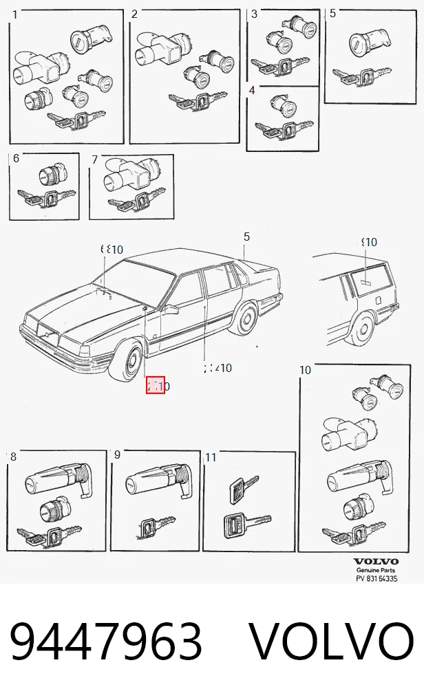 Контактна група замка на Volvo 940  944
