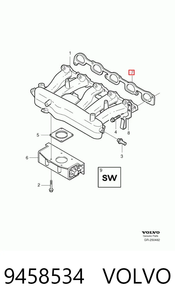 9458534 Volvo Прокладка впускного колектора
