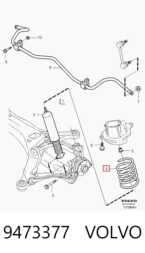  Задні пружини Volvo XC70 2