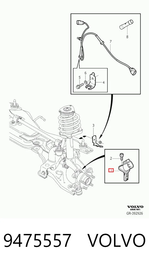 9475557 Volvo Датчик АБС