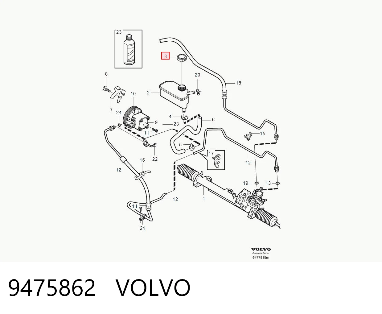 9475862 Volvo Коробка фільтра