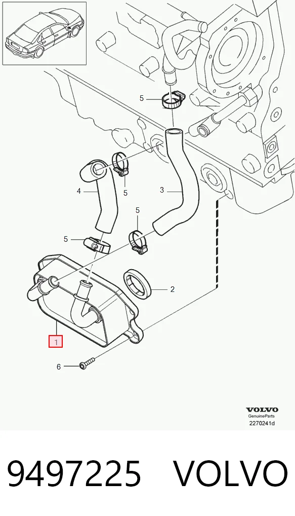 9497225 Volvo Радіатор масляний