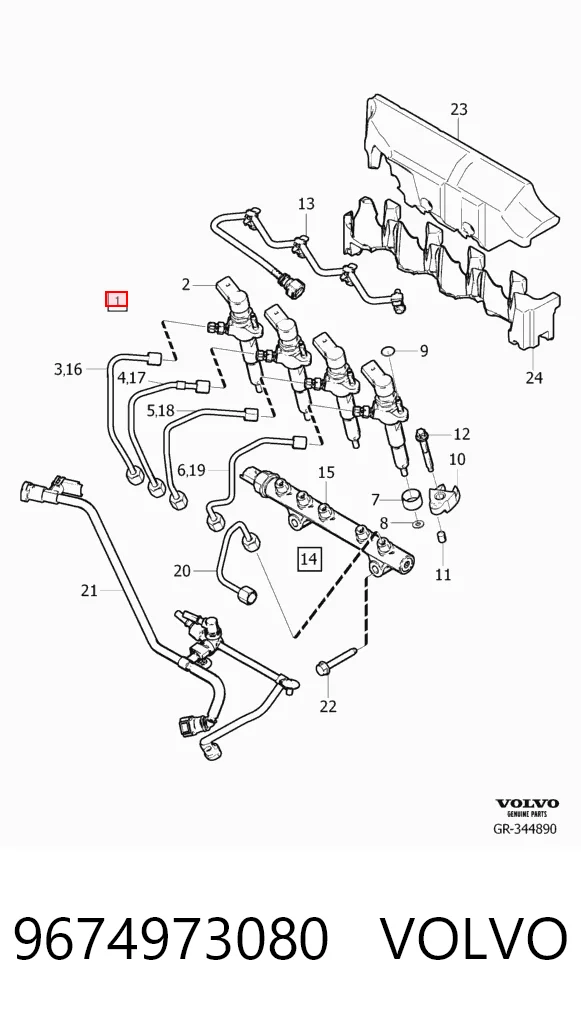9674973080 Volvo Форсунка вприску палива