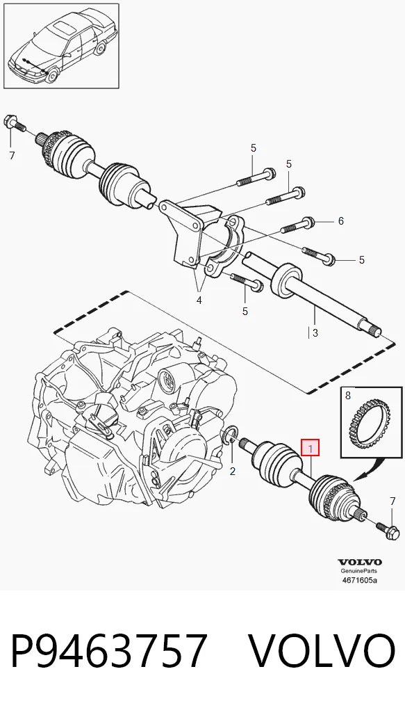 BB1357 Posterparts Привід лівий