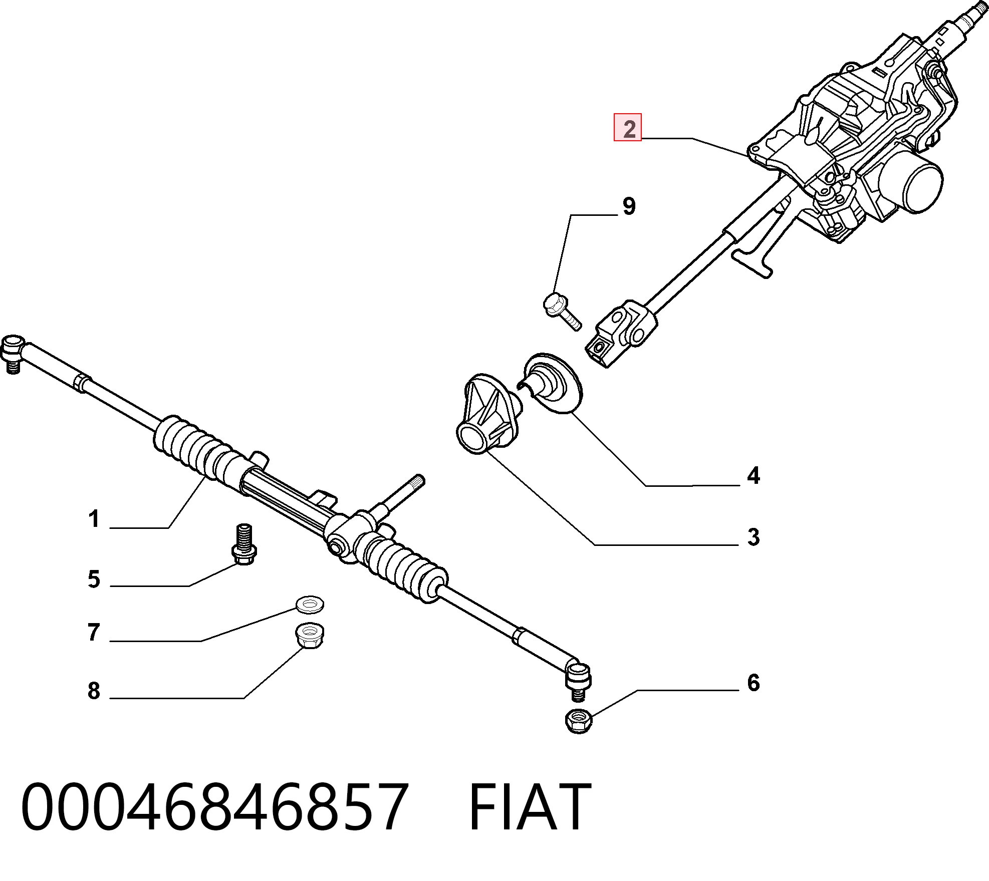 Колонка рульова Fiat Stilo 