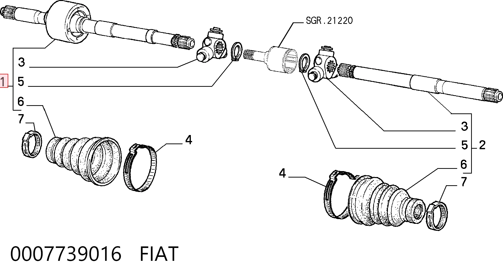 Піввісь передня, права Fiat Punto I хетчбек (176) (1993 - 1999) ціна, від 65.56 USD