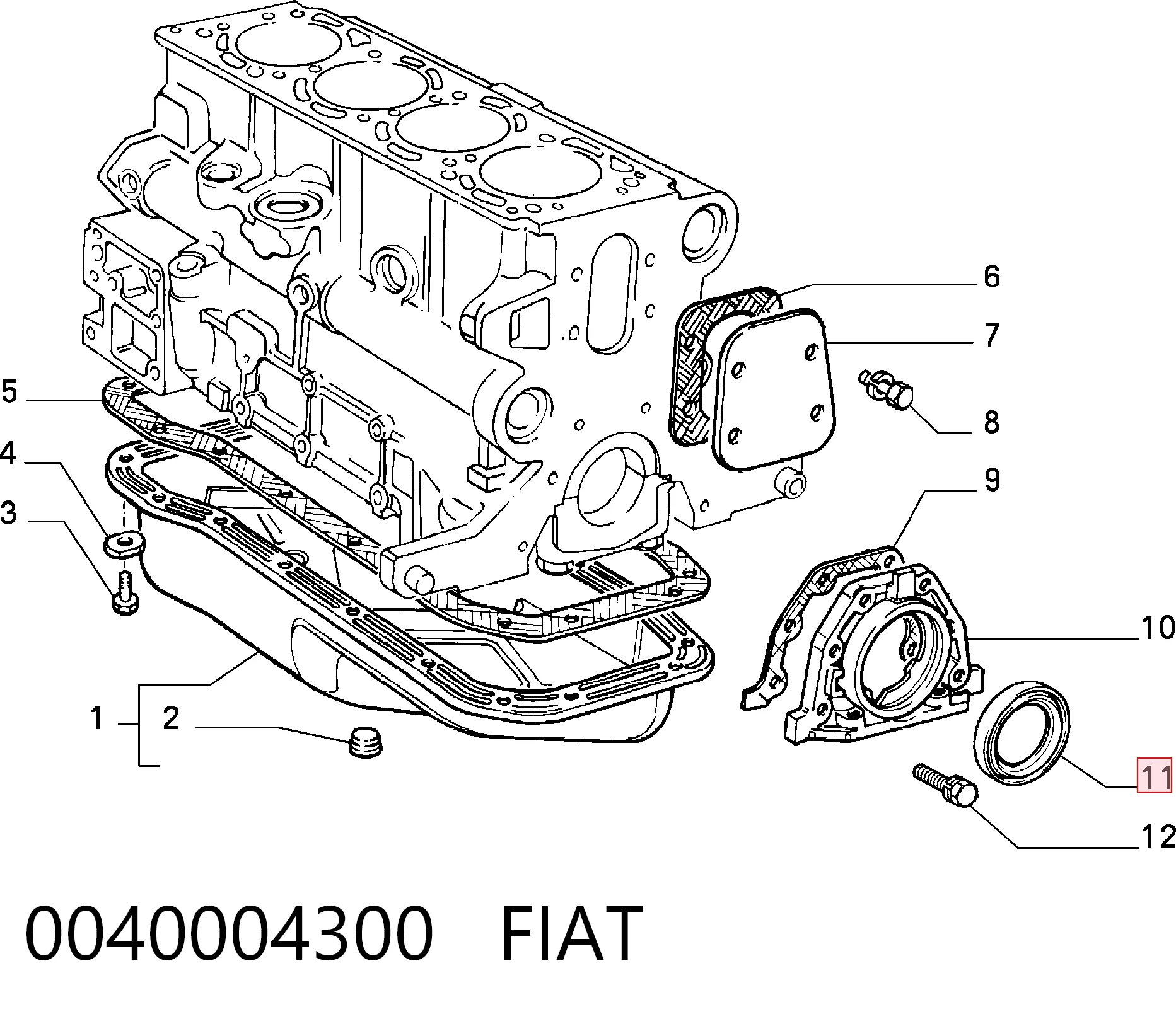 Купити Сальник колінвала задній Fiat Tempra  159
