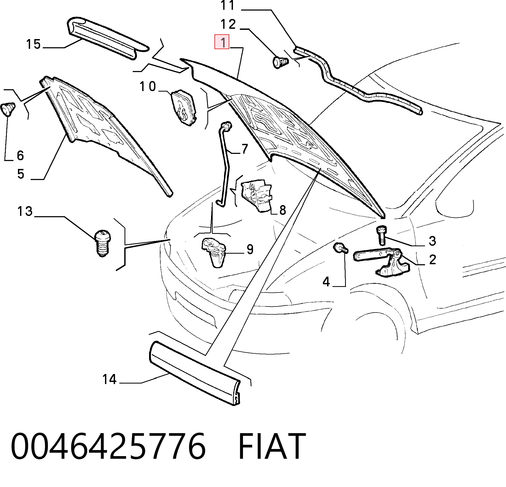 Капот на Fiat Punto I 176