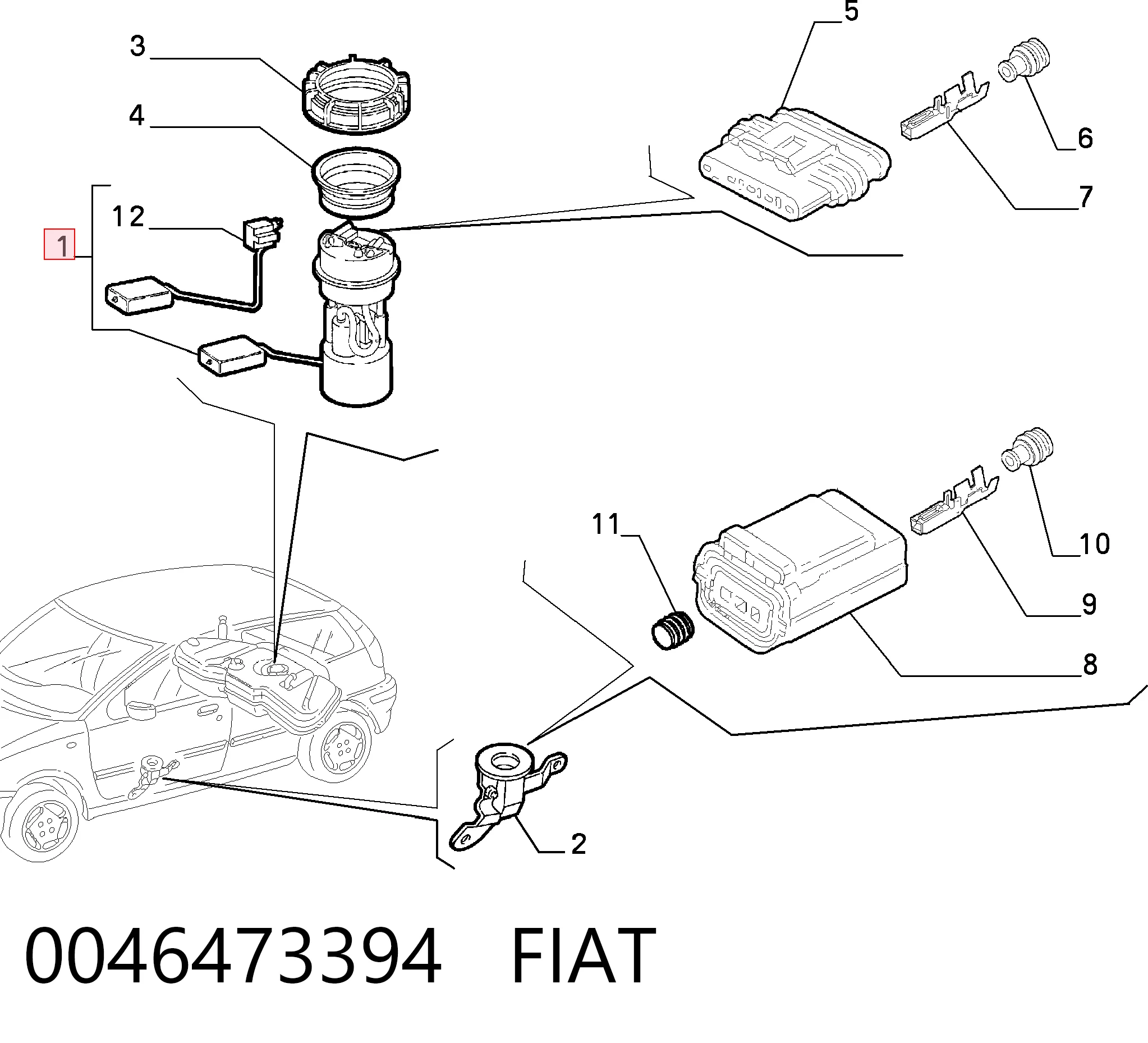 0046473394 Fiat/Alfa/Lancia Електробензонасос