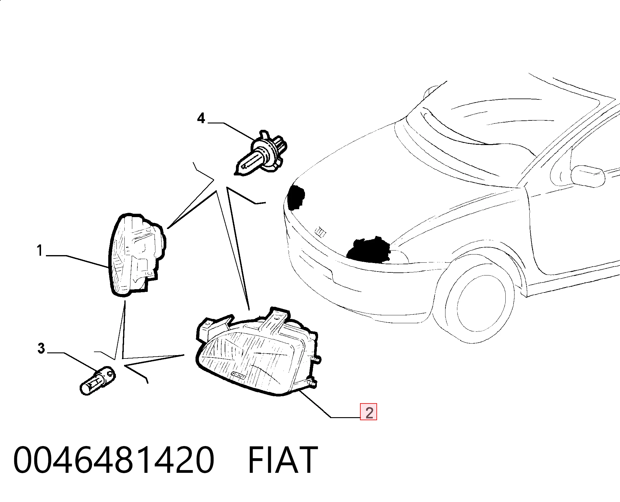  Фара ліва Fiat Punto 1