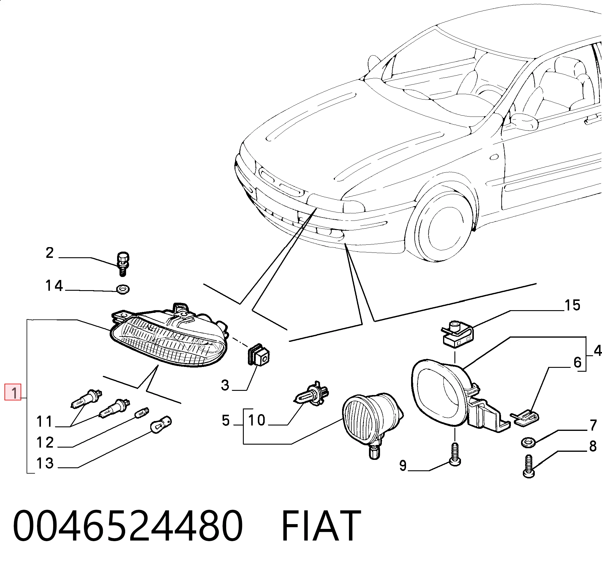 Блок фара ліва Fiat Marea універсал (185) (1996 - 2007) ціна, від 66.52 USD