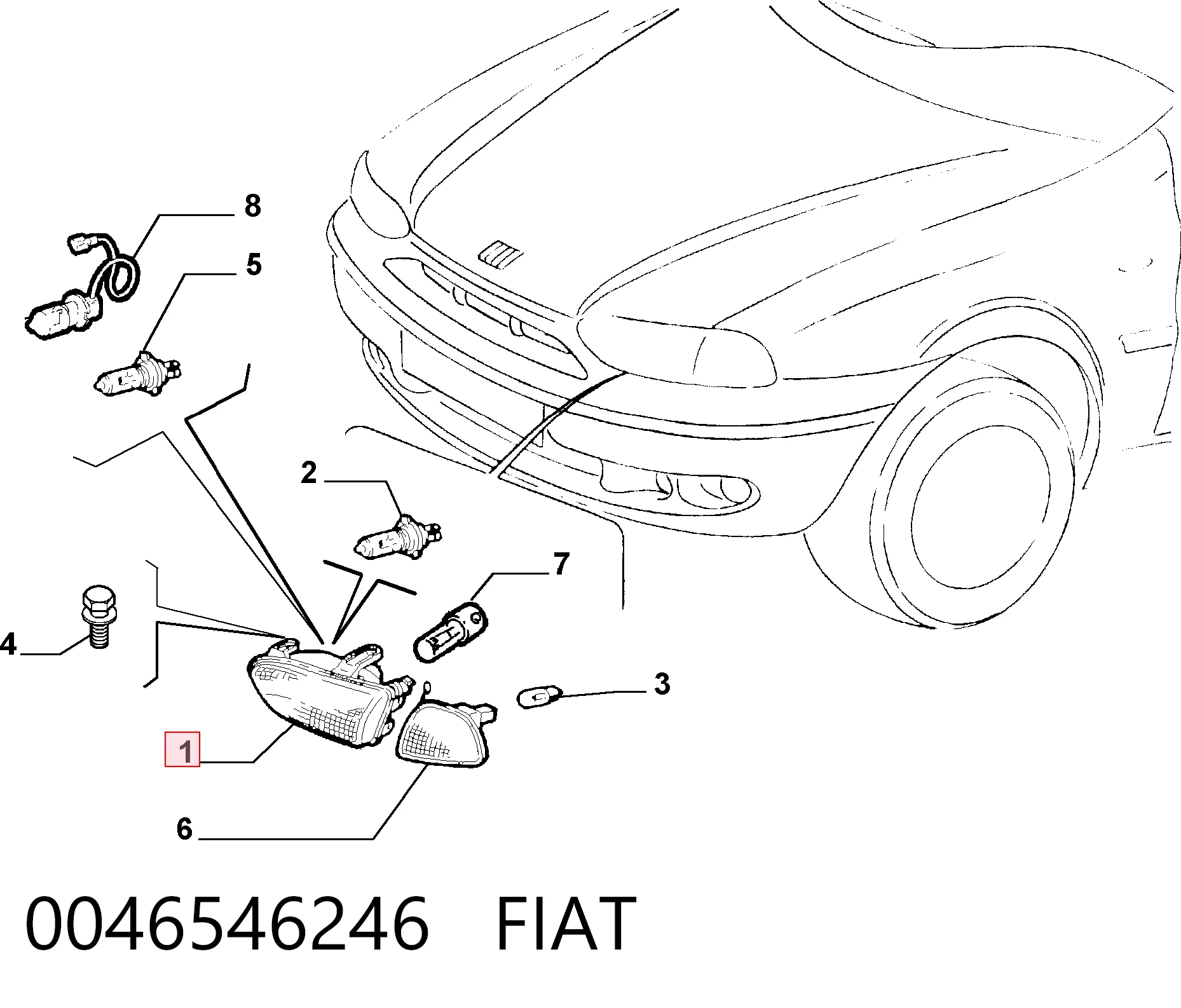 Основна фара - вставка на Fiat Albea  172