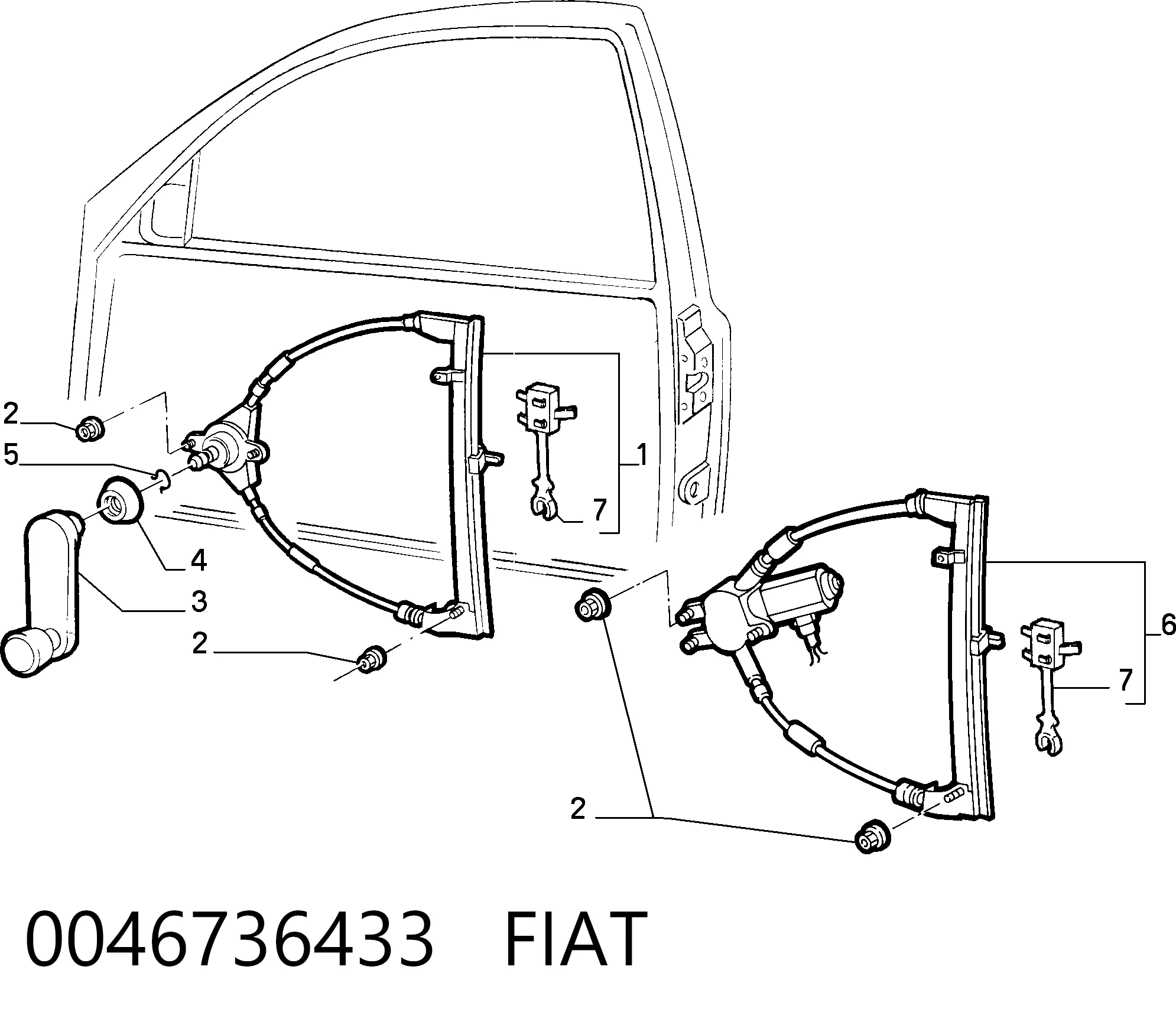 Склопідйомник з електродвигуном Fiat Punto I хетчбек (176) (1993 - 1999) ціна, від 85.91 USD